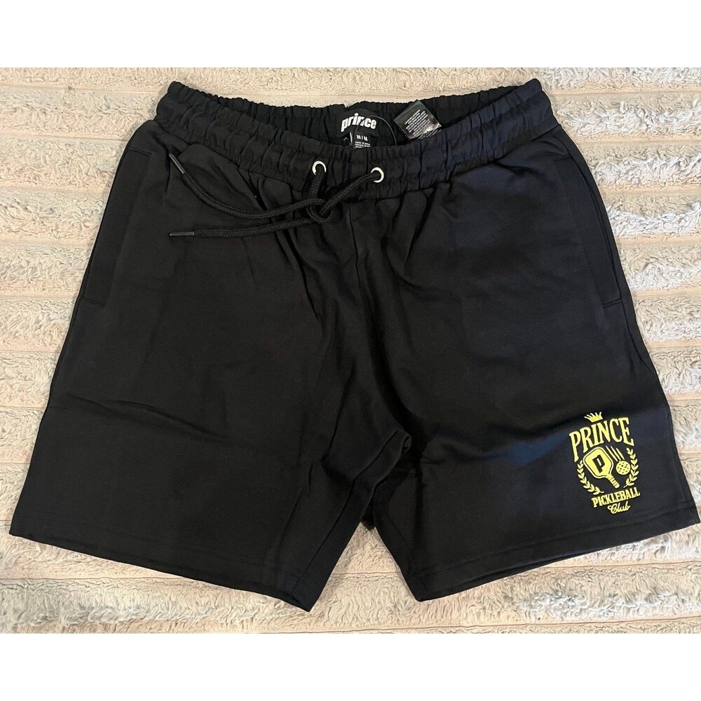 Prince Pickleball Club Shorts Men’s Medium Black Athletic Drawstring NWT